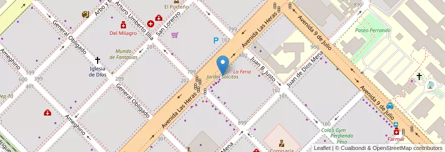 Mapa de ubicacion de Jardín Solcitos en アルゼンチン, チャコ州, Departamento San Fernando, Resistencia, Resistencia.