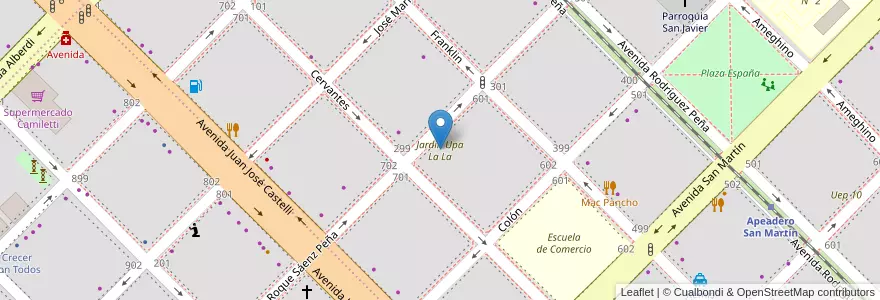 Mapa de ubicacion de Jardín Upa La La en 阿根廷, Chaco, Departamento San Fernando, Resistencia, Resistencia.