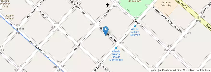 Mapa de ubicacion de Jardin Virgen Niña en アルゼンチン, ブエノスアイレス州, Partido De Lanús, Lanús Este.