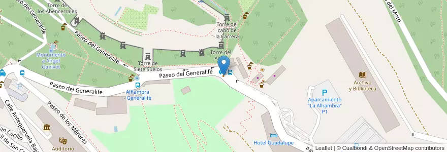 Mapa de ubicacion de Jardines Alberto en Spagna, Andalucía, Granada, Comarca De La Vega De Granada, Granada.