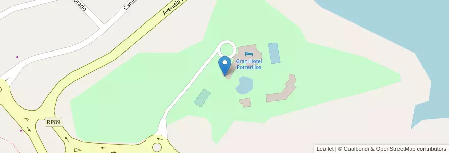 Mapa de ubicacion de Jardines del Gran Hotel Potrerillos en アルゼンチン, チリ, メンドーサ州, Departamento Luján De Cuyo, Distrito Potrerillos.