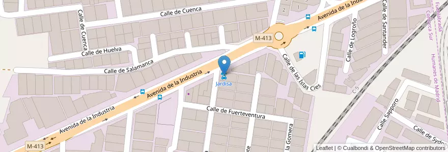 Mapa de ubicacion de Jardisa en Spain, Community Of Madrid, Community Of Madrid, Comarca Sur, Humanes De Madrid.
