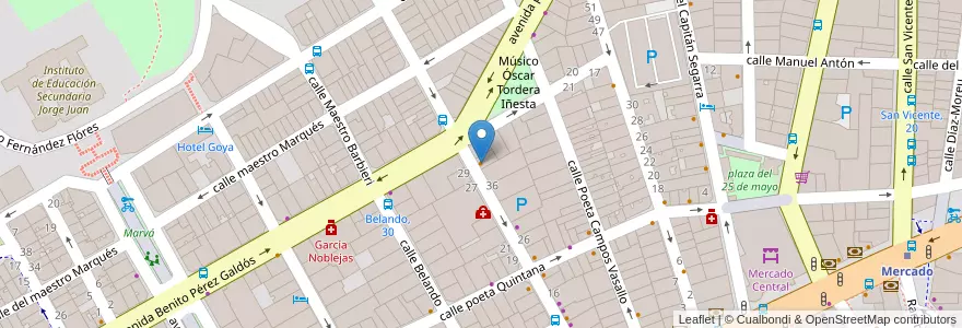 Mapa de ubicacion de Javi Bar en Испания, Валенсия, Аликанте, Алаканти, Аликанте.