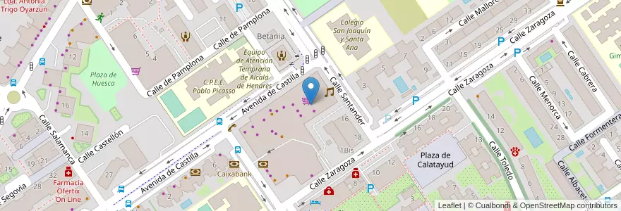 Mapa de ubicacion de Jazz Art en Spanje, Comunidad De Madrid, Comunidad De Madrid, Área Metropolitana De Madrid Y Corredor Del Henares, Alcalá De Henares.