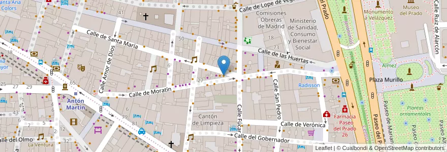 Mapa de ubicacion de Jazz Bar en 西班牙, Comunidad De Madrid, Comunidad De Madrid, Área Metropolitana De Madrid Y Corredor Del Henares, Madrid.