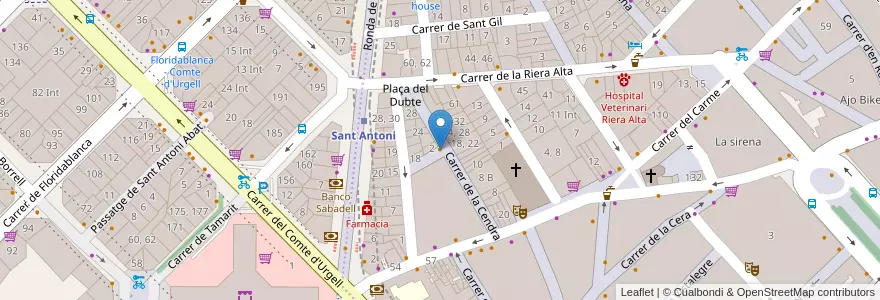 Mapa de ubicacion de Jazz Sí Club en اسپانیا, Catalunya, Barcelona, Barcelonès, Barcelona.