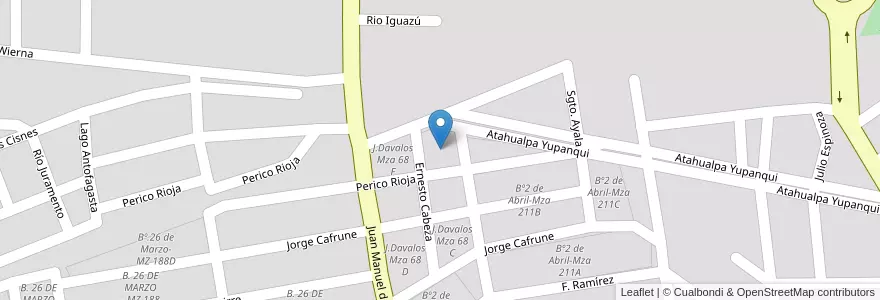 Mapa de ubicacion de J.Davalos Mza 68 A en 아르헨티나, Salta, Capital, Municipio De Salta, Salta.