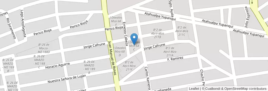 Mapa de ubicacion de J.Davalos Mza 68 C en 아르헨티나, Salta, Capital, Municipio De Salta, Salta.