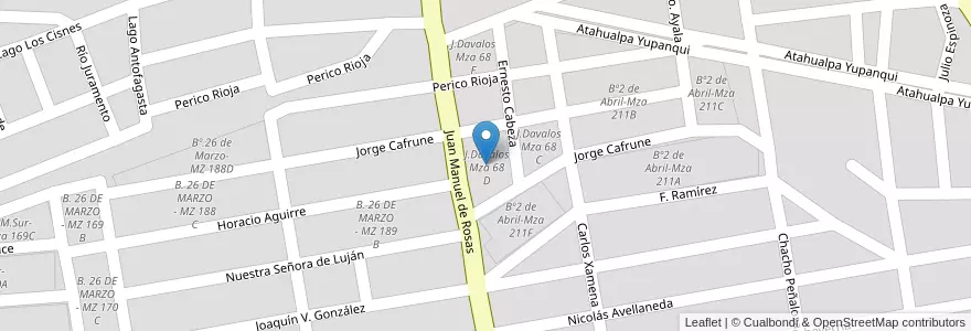 Mapa de ubicacion de J.Davalos Mza 68 D en Argentine, Salta, Capital, Municipio De Salta, Salta.