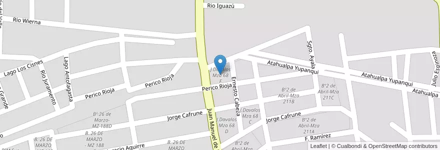 Mapa de ubicacion de J.Davalos Mza 68 F en Argentinien, Salta, Capital, Municipio De Salta, Salta.