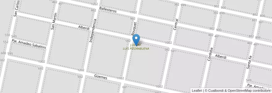 Mapa de ubicacion de J.DE INF. LUIS PIEDRABUENA en Argentina, Córdoba, Departamento Marcos Juárez, Pedanía Espinillos.