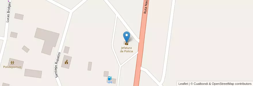Mapa de ubicacion de Jefatura de Policia en Argentinien, Feuerland, Departamento Tolhuin, Tolhuin.
