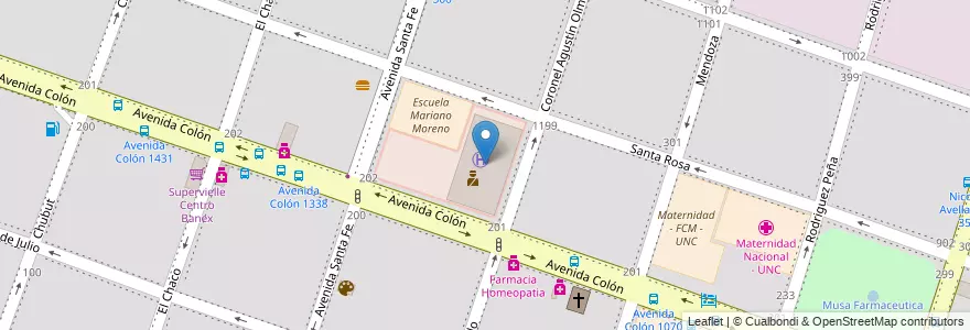 Mapa de ubicacion de Jefatura De Policia en Argentinien, Provinz Córdoba, Departamento Capital, Pedanía Capital, Córdoba, Municipio De Córdoba.