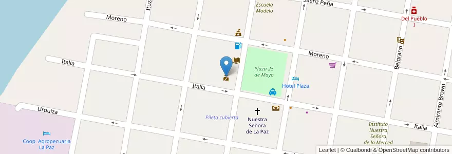 Mapa de ubicacion de Jefatura de Policía en Argentina, Wilayah Entre Ríos, Departamento La Paz, Distrito Estacas, La Paz.
