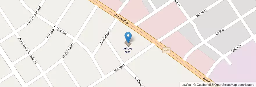 Mapa de ubicacion de Jehova Nissi en Arjantin, Buenos Aires, Partido De José C. Paz.