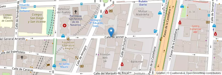 Mapa de ubicacion de JENNER, CALLE, DE,6 en إسبانيا, منطقة مدريد, منطقة مدريد, Área Metropolitana De Madrid Y Corredor Del Henares, مدريد.