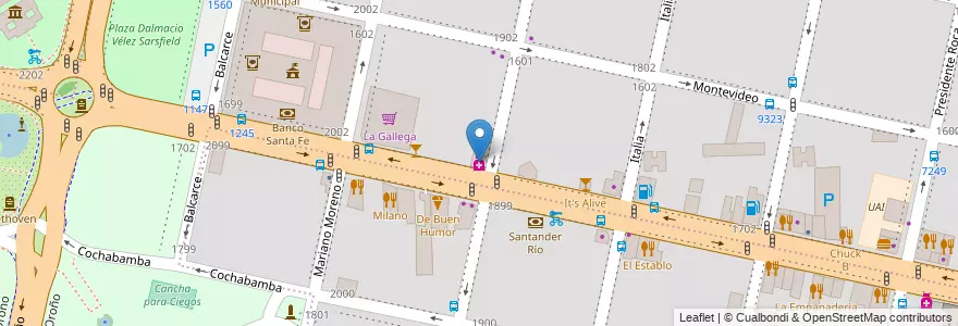 Mapa de ubicacion de Jerarquicos Salud en الأرجنتين, سانتا في, Departamento Rosario, Municipio De Rosario, روساريو.