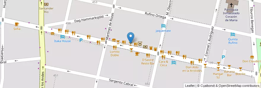 Mapa de ubicacion de Jerome Brew Bar en Argentinië, Chili, Mendoza, Departamento Capital, Ciudad De Mendoza, Sección 5ª Residencial Sur.