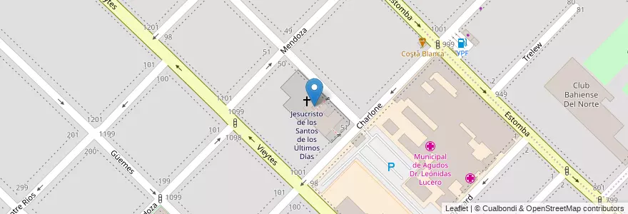 Mapa de ubicacion de Jesucristo de los Santos de los Últimos Días en Arjantin, Buenos Aires, Partido De Bahía Blanca, Bahía Blanca.