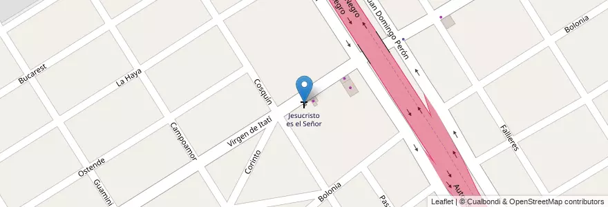 Mapa de ubicacion de Jesucristo es el Señor en Argentina, Buenos Aires, Partido De Lomas De Zamora.