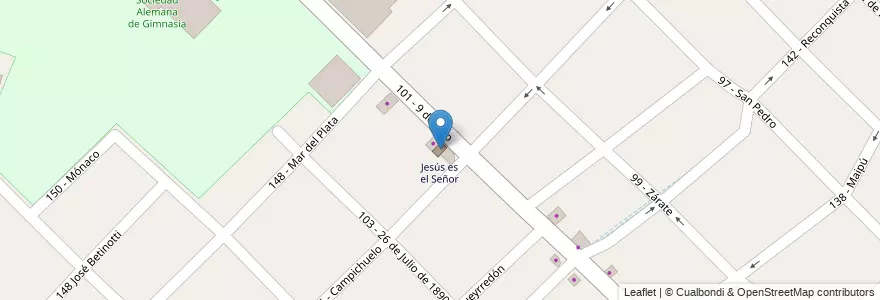 Mapa de ubicacion de Jesús es el Señor en Argentinien, Provinz Buenos Aires, Partido De General San Martín, Villa Ballester.