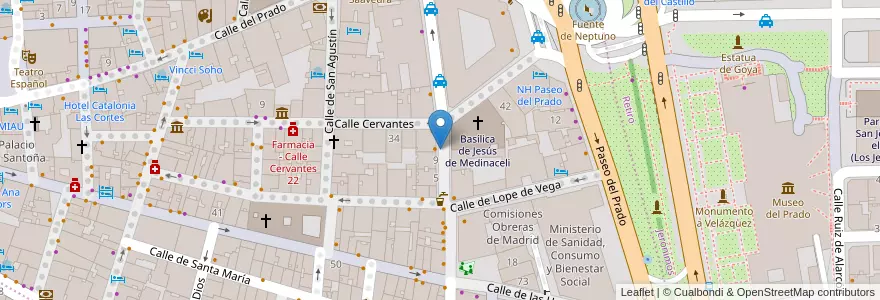 Mapa de ubicacion de JESUS, PLAZA, DE,7 en Espanha, Comunidade De Madrid, Comunidade De Madrid, Área Metropolitana De Madrid Y Corredor Del Henares, Madrid.
