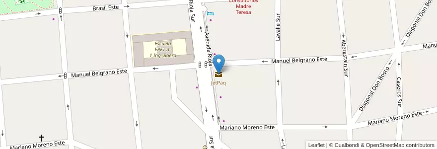 Mapa de ubicacion de JetPaq en 阿根廷, San Juan, 智利, Capital.