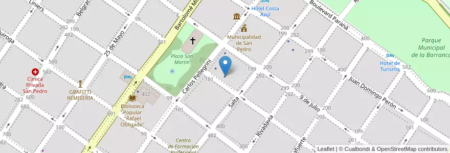 Mapa de ubicacion de JI Estrellita en Argentina, Provincia Di Buenos Aires, Partido De San Pedro.