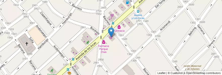 Mapa de ubicacion de Jiang Rong Supermercado, Parque Chas en 아르헨티나, Ciudad Autónoma De Buenos Aires, 부에노스아이레스, Comuna 15.