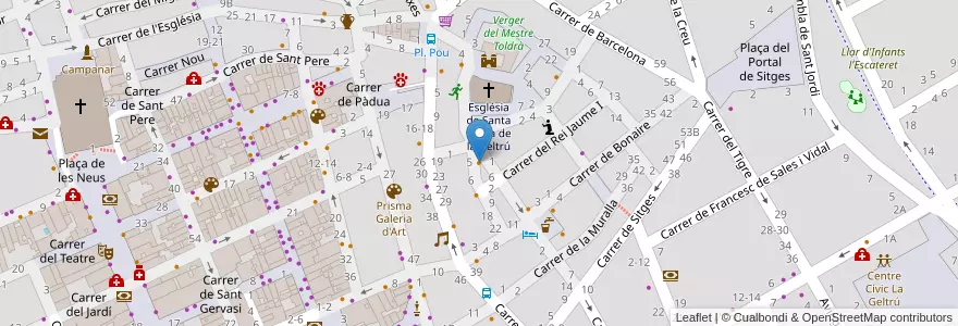 Mapa de ubicacion de Jigger en اسپانیا, Catalunya, Barcelona, Garraf, Vilanova I La Geltrú.