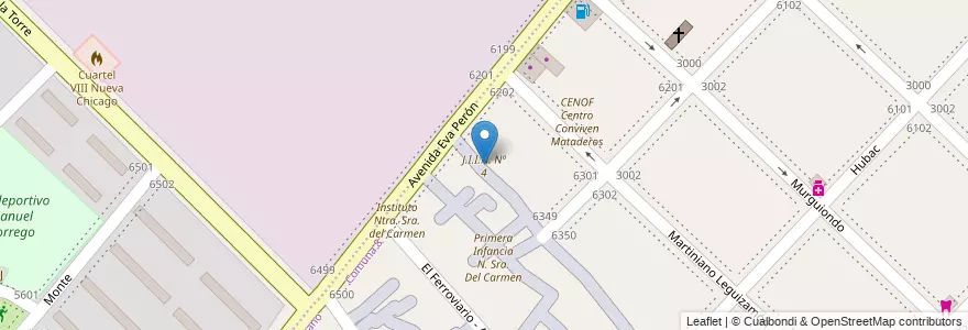 Mapa de ubicacion de J.I.I.N. Nº 4, Villa Lugano en 아르헨티나, Ciudad Autónoma De Buenos Aires, Comuna 9, 부에노스아이레스.