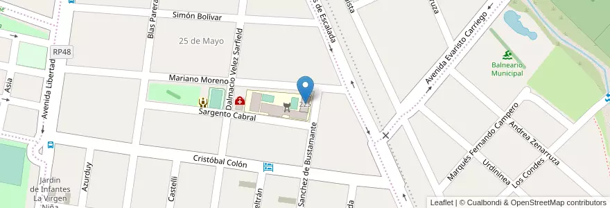 Mapa de ubicacion de J.I.N. 22 - Escuela 459 en アルゼンチン, フフイ州, Departamento Palpalá, Municipio De Palpalá.