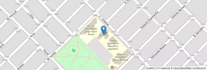 Mapa de ubicacion de JIN N° 4 en Argentina, La Pampa, Municipio De Santa Rosa, Departamento Capital, Santa Rosa.