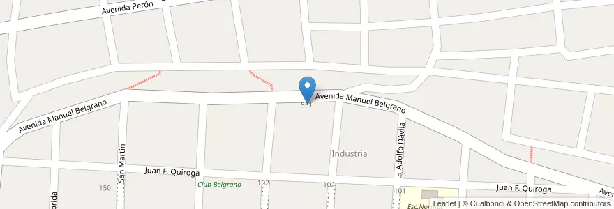 Mapa de ubicacion de J.I.N. N°6 Miguel Roberto Moreno en Argentina, La Rioja, Departamento General Belgrano.