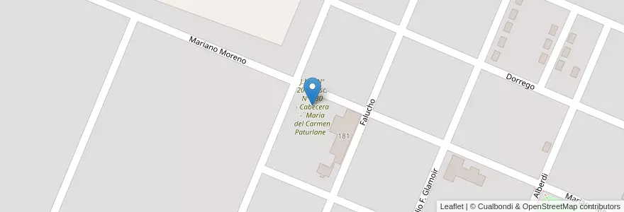 Mapa de ubicacion de J.I.N. Nº 20 en Esc. Nº 230 - Cabecera -¨María del Carmen Paturlane¨ en アルゼンチン, ラ・パンパ州, Departamento Trenel, Municipio De Trenel.
