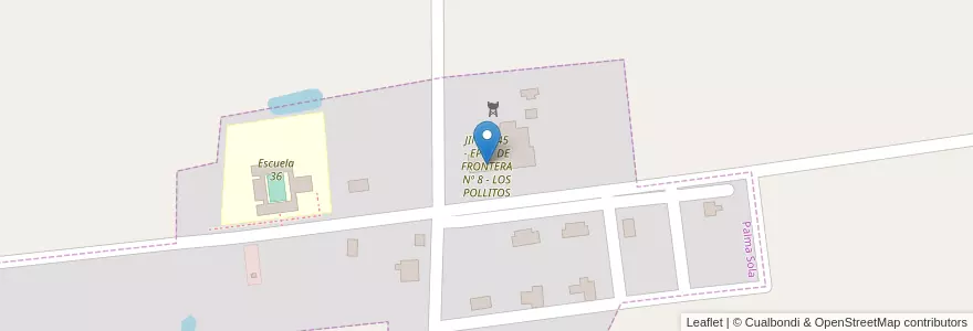 Mapa de ubicacion de JIN Nº 45 - EPEP DE FRONTERA Nº 8 - LOS POLLITOS en Аргентина, Формоса, Departamento Pilcomayo, Municipio De Palma Sola, Palma Sola.