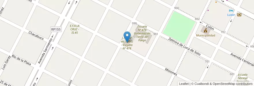 Mapa de ubicacion de J.I.N. Nº 46 (SEDE) - Escuela Nº 478 en 阿根廷, Corrientes, Departamento San Martín, Municipio De La Cruz.