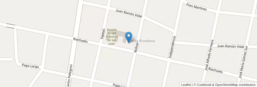 Mapa de ubicacion de J.I.N. Nº 48 - Escuela Nº 588 en الأرجنتين, Corrientes, Departamento Mercedes, Municipio De Mercedes.