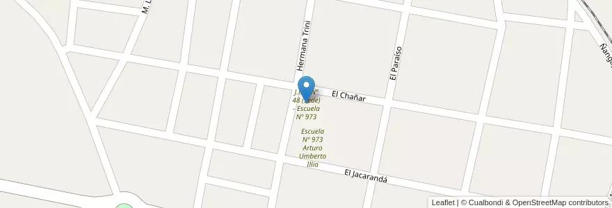 Mapa de ubicacion de J.I.N. Nº 48 (Sede) - Escuela Nº 973 en Аргентина, Корриентес, Departamento Mercedes, Municipio De Mercedes.