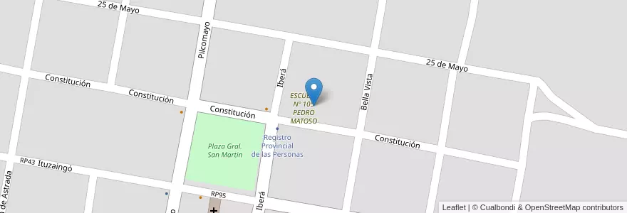 Mapa de ubicacion de J.I.N. Nº 51 (SEDE) - Escuela Nº 105 en Argentinien, Corrientes, Departamento San Cosme, Municipio De Santa Ana.