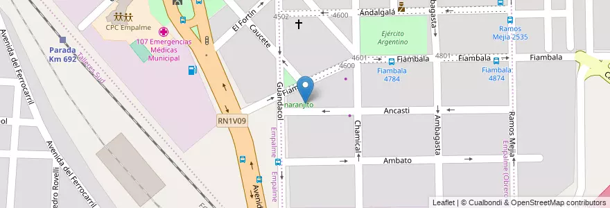Mapa de ubicacion de J.M.de Pueyrredón en Arjantin, Córdoba, Departamento Capital, Pedanía Capital, Córdoba, Municipio De Córdoba.