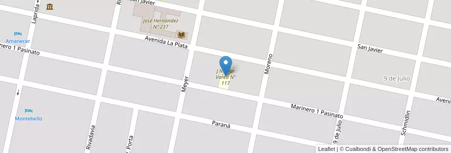 Mapa de ubicacion de J.N.Pilar Varea Nº 117 en Аргентина, Санта-Фе, Departamento San Lorenzo, Municipio De Carcarañá, Carcarañá.