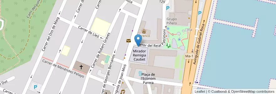 Mapa de ubicacion de Joan Miró, 65 en 스페인, 발레아레스 제도, España (Mar Territorial), 팔마데, 발레아레스 제도, 팔마데.