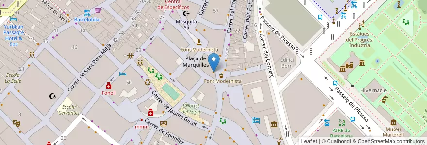Mapa de ubicacion de Joanet & sant augustini en اسپانیا, Catalunya, Barcelona, Barcelonès, Barcelona.