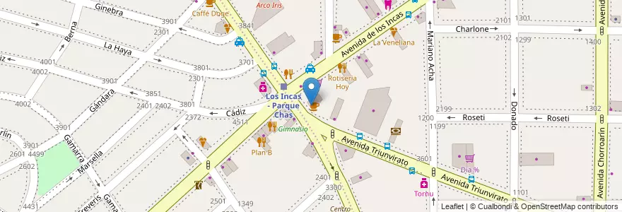 Mapa de ubicacion de Joaquin Pescador, Parque Chas en Argentinië, Ciudad Autónoma De Buenos Aires, Buenos Aires, Comuna 15.
