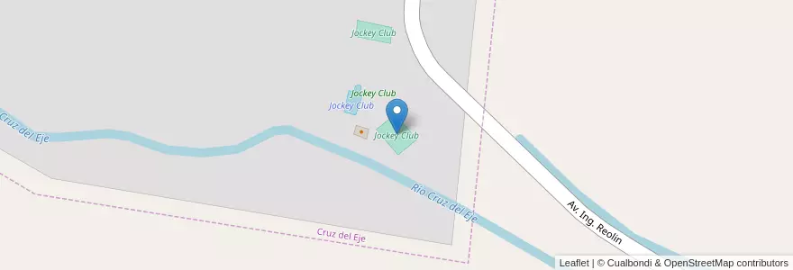 Mapa de ubicacion de Jockey Club en Аргентина, Кордова, Departamento Cruz Del Eje, Municipio De Cruz Del Eje, Pedanía Cruz Del Eje.