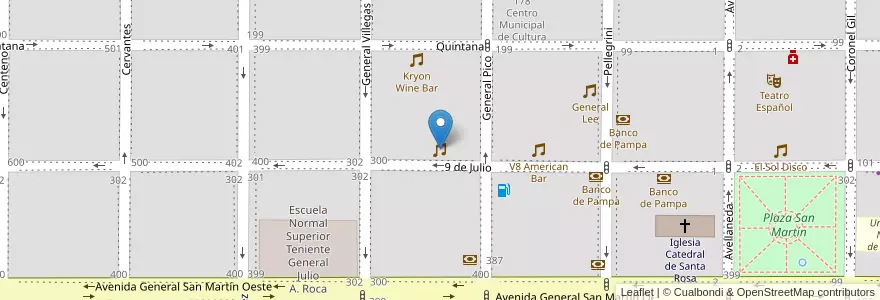 Mapa de ubicacion de Jockey Disco en Argentinien, La Pampa, Municipio De Santa Rosa, Departamento Capital, Santa Rosa.