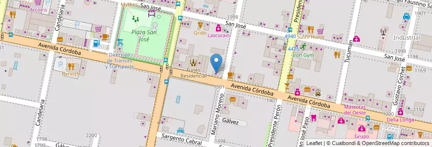 Mapa de ubicacion de John Deere en Arjantin, Santa Fe, Departamento Rosario, Municipio De Funes, Funes.