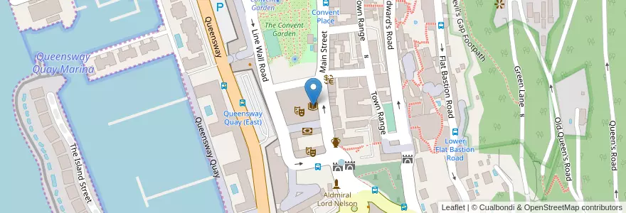 Mapa de ubicacion de John Mackintosh Hall en 스페인, 지브롤터, Gibraltar.