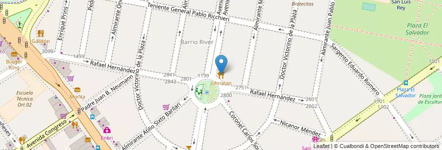 Mapa de ubicacion de Johnatan, Belgrano en アルゼンチン, Ciudad Autónoma De Buenos Aires, ブエノスアイレス, Comuna 13.